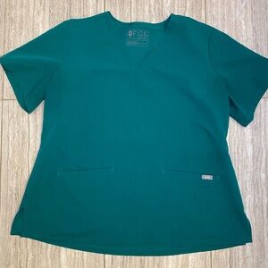 Figs Casma Womens Green 3 pocket Scrub Top